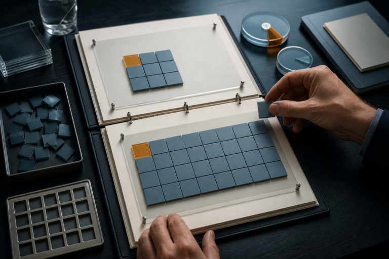 Analyst tracking how a fixed ownership slice changes as additional abstract share tiles enter a company ledger